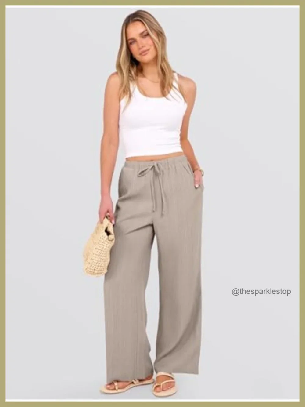 Wide Leg Palazzo Pants with Pockets, Lightweight Casual Lounge Trousers